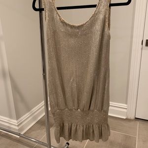 Zac Posen original gold bubble drop waist dress